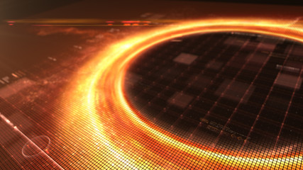 Leinwandbilder - Futuristic head up display simulation of a Black Hole a region of space-time exhibiting such strong gravitational effects that nothing can escape