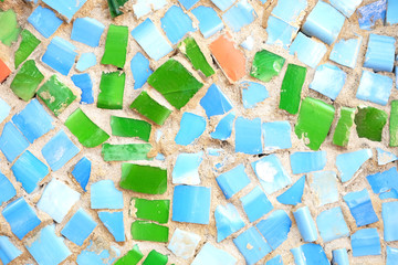 Wall Mural - Green and blue mosaic background. Colorful mosaic design.