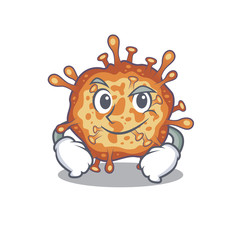 Sticker - Funny retro virus corona mascot character showing confident gesture