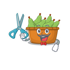 Poster - Cool Barber pear fruit box mascot design style