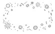 © Iuliia - Background, frame with Virus. The Molecule viral bacteria infection. Coronavirus. Contour doodle outline hand drawn