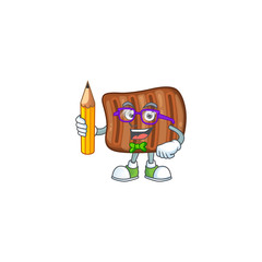 Sticker - Roasted beef clever student character using a pencil