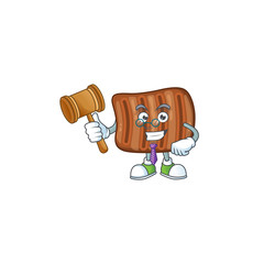 Sticker - Roasted beef wise judge cartoon character design with cute glasses