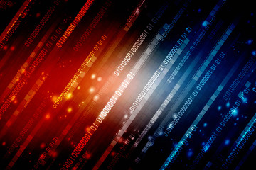 2d illustration abstract digital binary data on computer screen