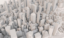 New York City Map Aerial View. Grey Minimal Design. 3D Rendering