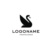 Swan Logo,goose Or Duck Icon Design Vector In Trendy And Abstract Luxury Line Outline Style 
