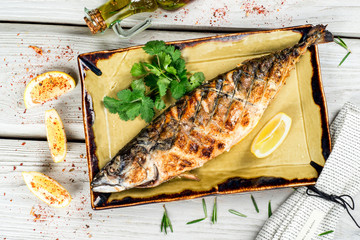 Grilled Mackerel with Lemon and Fresh Parsley