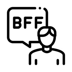 Wall Mural - Human Talking Bff Icon Vector. Outline Human Talking Bff Sign. Isolated Contour Symbol Illustration