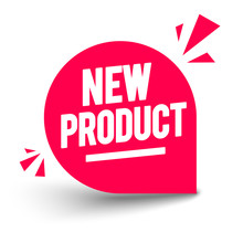Vector Illustration Red New Product Bagde. Modern Web Banner Element
