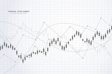 Wall Mural - Stock market graph or forex trading chart for business and financial concepts, reports and investment on grey background . Vector illustration