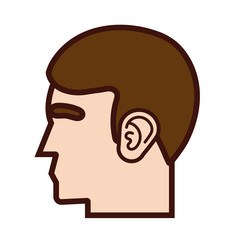 Sticker - head human profile body part flat style