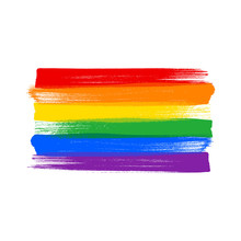 Rainbow LGBT Flag - Paint Style Vector Illustration.