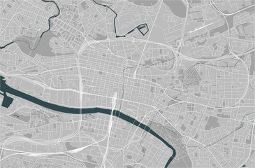 map of the city of Glasgow, Scotland, UK