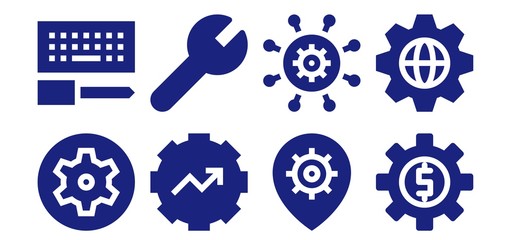 cogwheel icon set