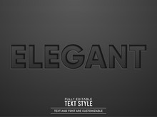 Elegant Engraved Black Leather Text Effect