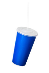 Canvas Print - Blue cup with cap and tube isolated on white background