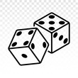 Pair of dice to stake or gambling with craps line art vector icon for casino apps and websites