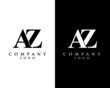 az, za modern initial logo design vector, with white and black color that can be used for any creative business.