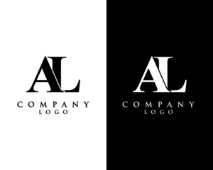 Wall Mural - al, la modern initial logo design vector, with white and black color that can be used for any creative business.