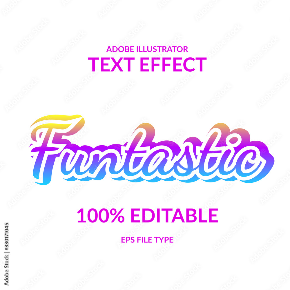 Fun colorful rainbow modern gradient adobe illustrator text effect ...