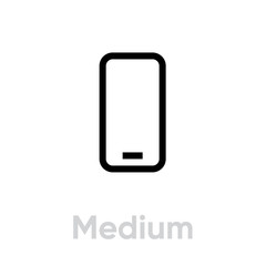 Wall Mural - Tech specs medium phone icon. Editable line vector.