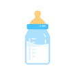 Baby milk bottle icon. Thin linear baby milk bottle outline icon isolated on white background from kid and baby collection. Line vector sign, symbol for web and mobile