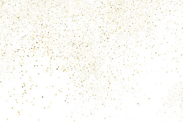 Wall Mural - Gold Glitter Texture Isolated on White. Amber Particles Color. Celebratory Background. Golden Explosion of Confetti. Design Element. Digitally Generated Image. Vector Illustration, EPS 10.