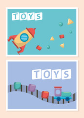 Canvas Print - set toys baby isolated icons