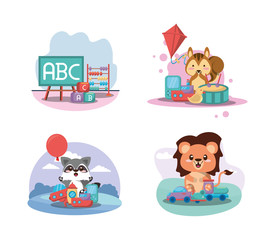 Sticker - set toys baby isolated icons