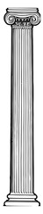 Wall Mural - ionic column, stand, vintage engraving.