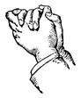 This picture represents the hands position in earnest entreaty, vintage engraving.