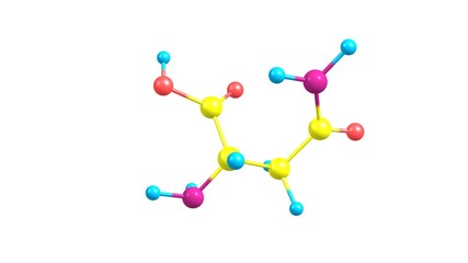 Poster - Asparagine molecule rotating video full HD