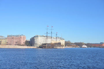 Canvas Print - Embankment of Neva river in center of St.Petersburg.