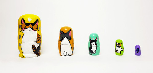 Matryoshka Cat Family