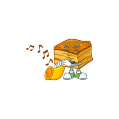 Sticker - Baklava cartoon character playing music with a trumpet