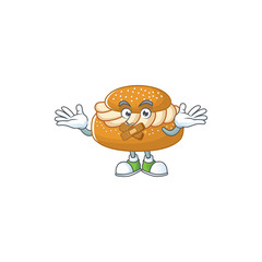 Poster - Semla cartoon character design concept showing silent gesture