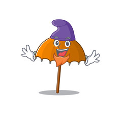 Poster - Cute and funny orange umbrella cartoon character dressed as an Elf