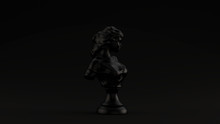 Black Bust Sculpture Black Background 3d Illustration 3d Render	