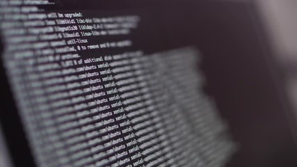 Wall Mural - programming code development scrolling on computer screen