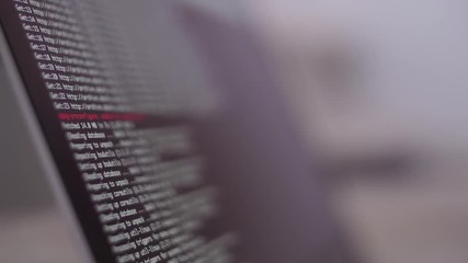 Wall Mural - programming code development scrolling on computer screen