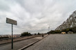 ROME, ITALY - MARCH 13, 2020: Empty Gianicolo terrace panorama during Coronavirus pandemic infection: no people and closed shops and kiosks