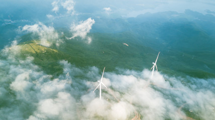 Wall Mural - Wind power generation on the mountain