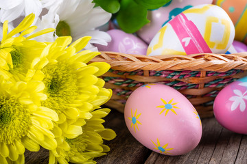 Wall Mural - Closeup of Colorful Easter Eggs