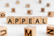 Appeal - Word From Wooden Blocks With Letters,  Urgent Request  Appeal Concept, Random Letters Around White Background