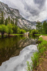  View of the Mirror Lake in Yosemite National Park, USA