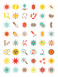 Microorganism and Virus vector, flat icon set