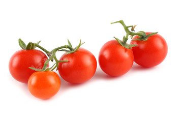 Poster - Red cherry tomatoes isolated on white