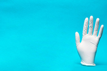 Nitrile or latex gloves. Medical gloves. Infection protective gloves