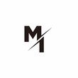 Logo Monogram Slash concept with Modern designs template letter MI