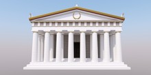 Parthenon, Ancient Greek Temple, Visualization, 3D Illustration